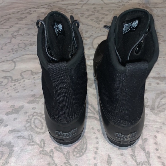 Sperry Saltwater Codura Black Duck Boots Waterproof Size 10 with Box - Picture 6 of 9